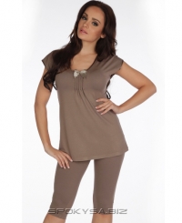 Жіноча піжама De Lafense VISA 869 коричневий